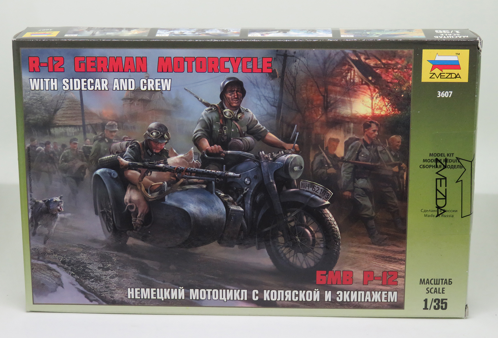 German R-12 Motorcycle With Sidecar And Crew
