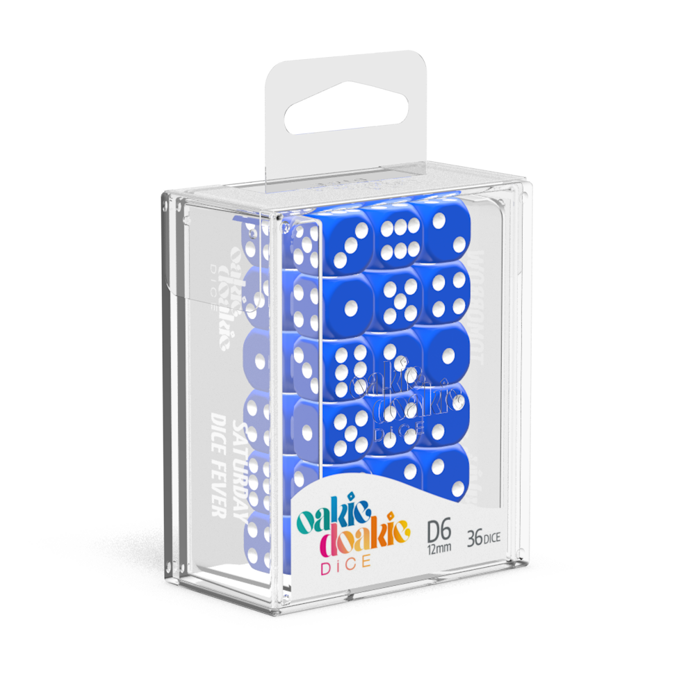 Oakie Doakie Dice D6 12mm Solid Blue (36)