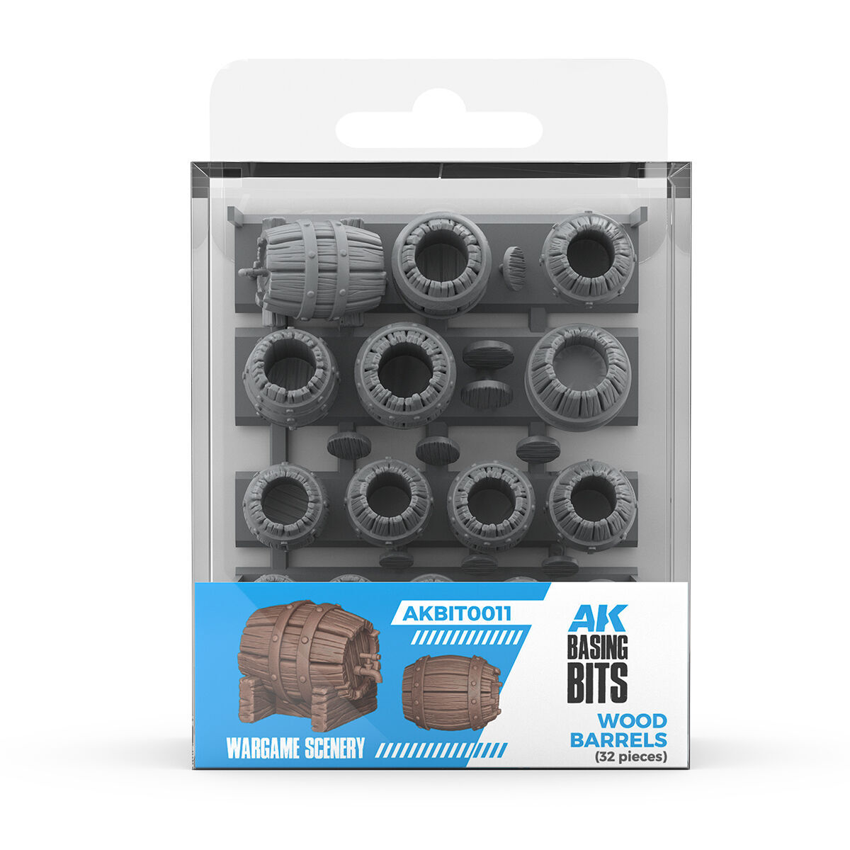 AK Interactive Basing Bits- Wood Barrels (32)