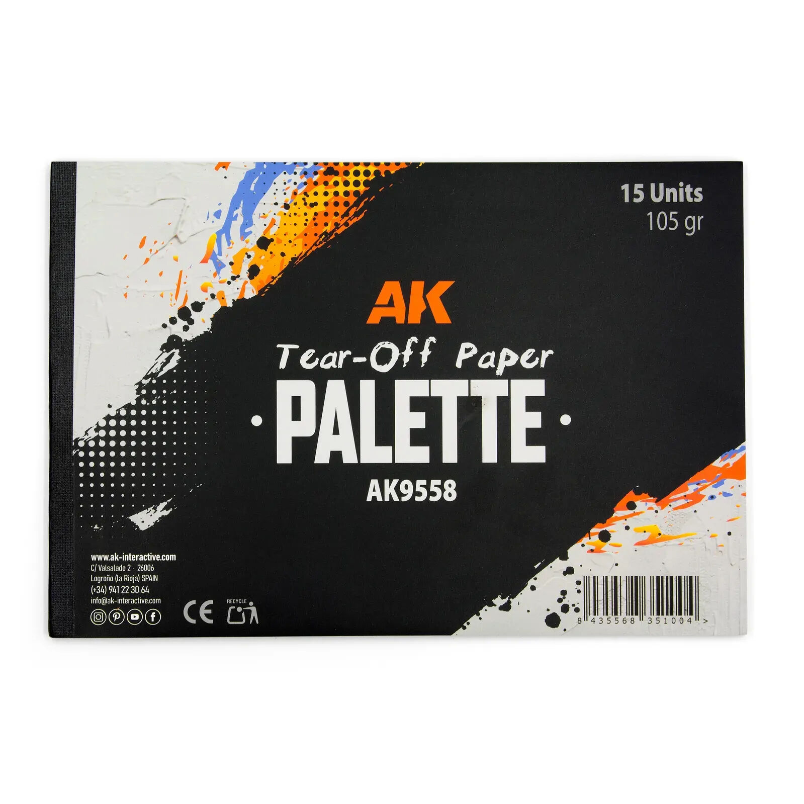 AK Interactive Tear-Off Palette Paper 15 sheets